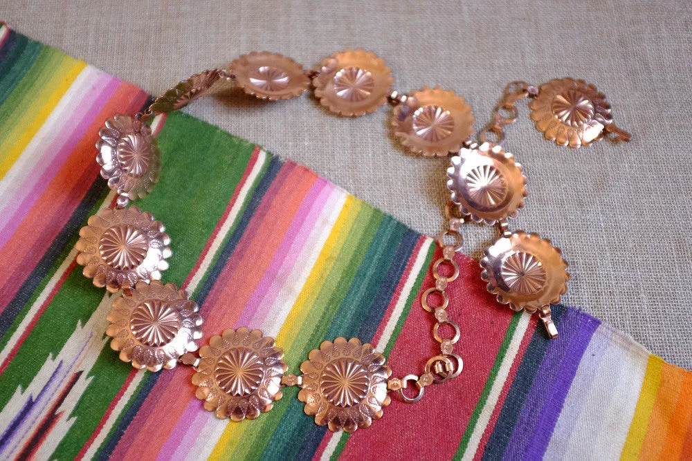 Anna's copper plated concho belt.