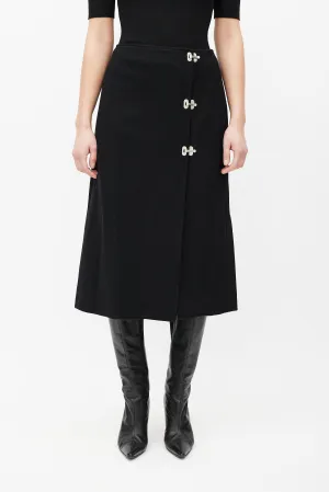 Black & Silver Wool Skirt