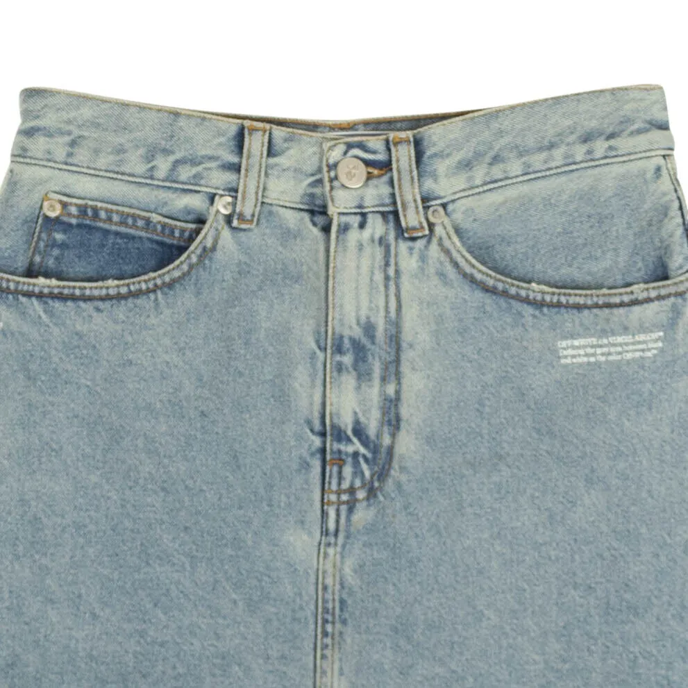 Blue Riserva Frayed Mini Skirt