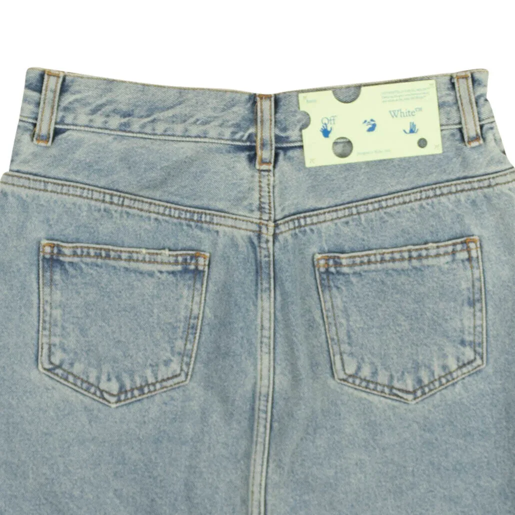 Blue Riserva Frayed Mini Skirt