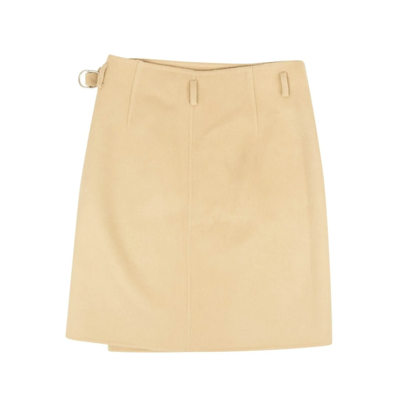 Camel Doubleface Wrap Wool Skirt