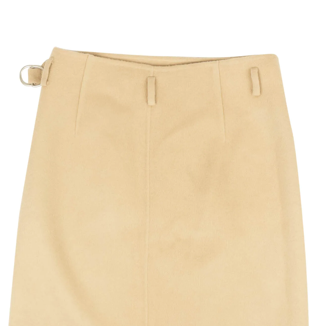 Camel Doubleface Wrap Wool Skirt
