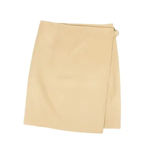 Camel Doubleface Wrap Wool Skirt