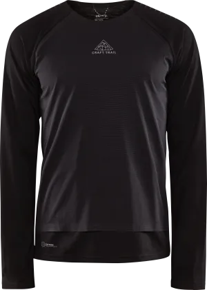 Craft Men&#x27;s Adv Trail Wool Wind Long Sleeve Tee Black/Melange | Buy Craft Men&#x27;s Adv Trail Wool Wind Long Sleeve Tee Black/Melange here | Outnorth