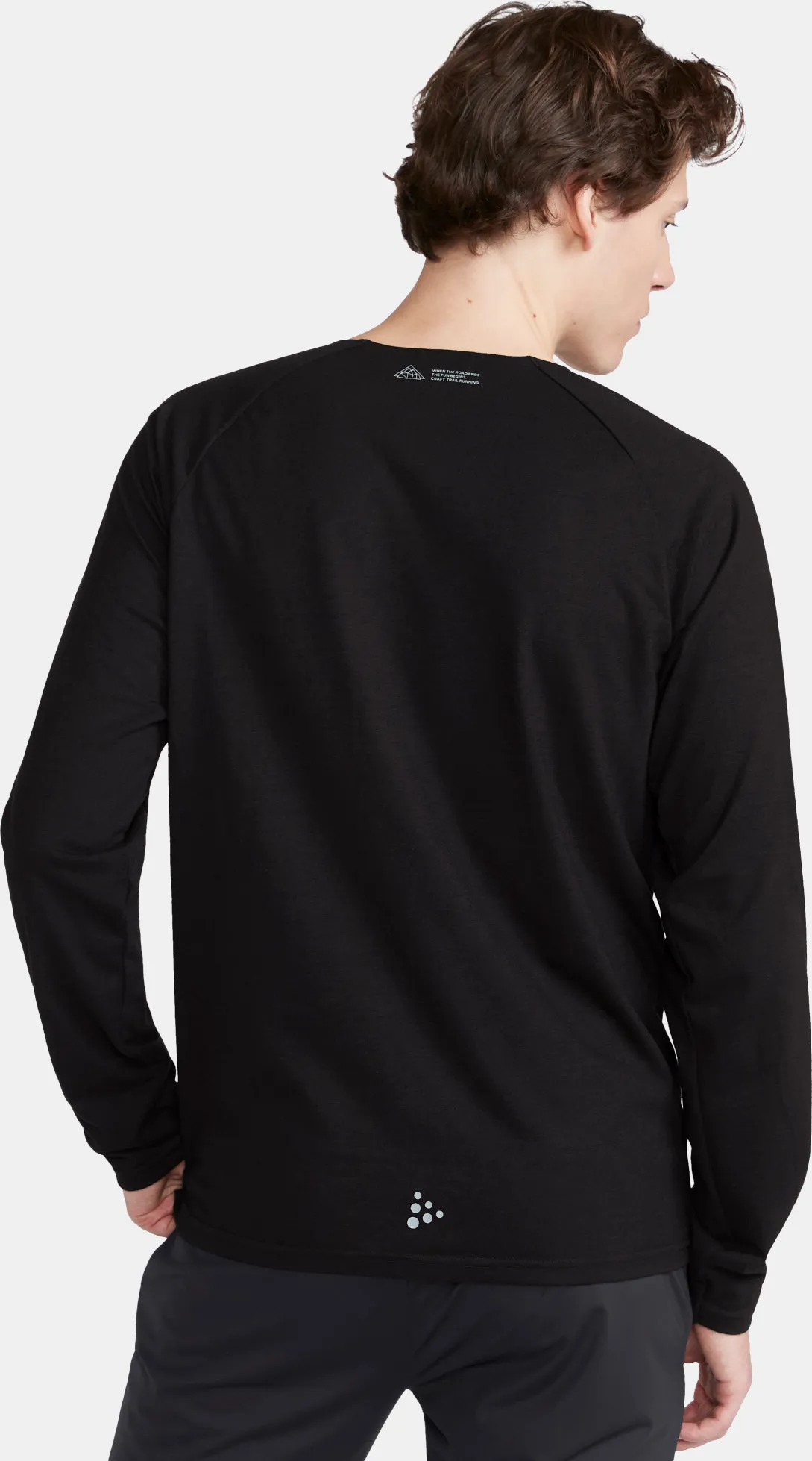 Craft Men&#x27;s Adv Trail Wool Wind Long Sleeve Tee Black/Melange | Buy Craft Men&#x27;s Adv Trail Wool Wind Long Sleeve Tee Black/Melange here | Outnorth