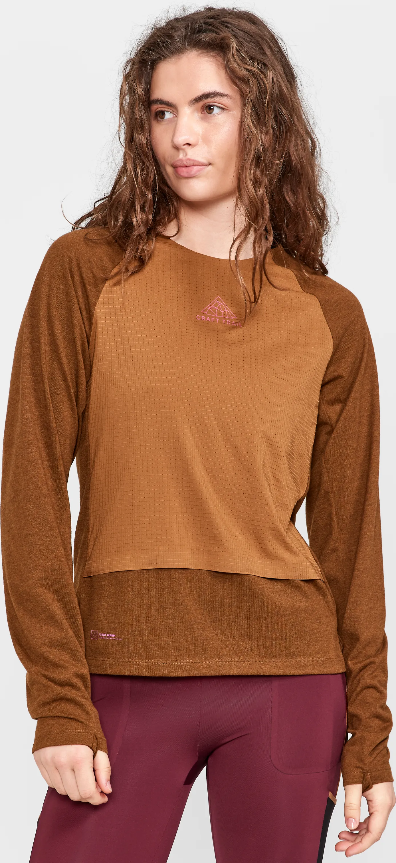 Craft Women&#x27;s Adv Trail Wool Wind Long Sleeve Tee Roots/Melange | Buy Craft Women&#x27;s Adv Trail Wool Wind Long Sleeve Tee Roots/Melange here | Outnorth