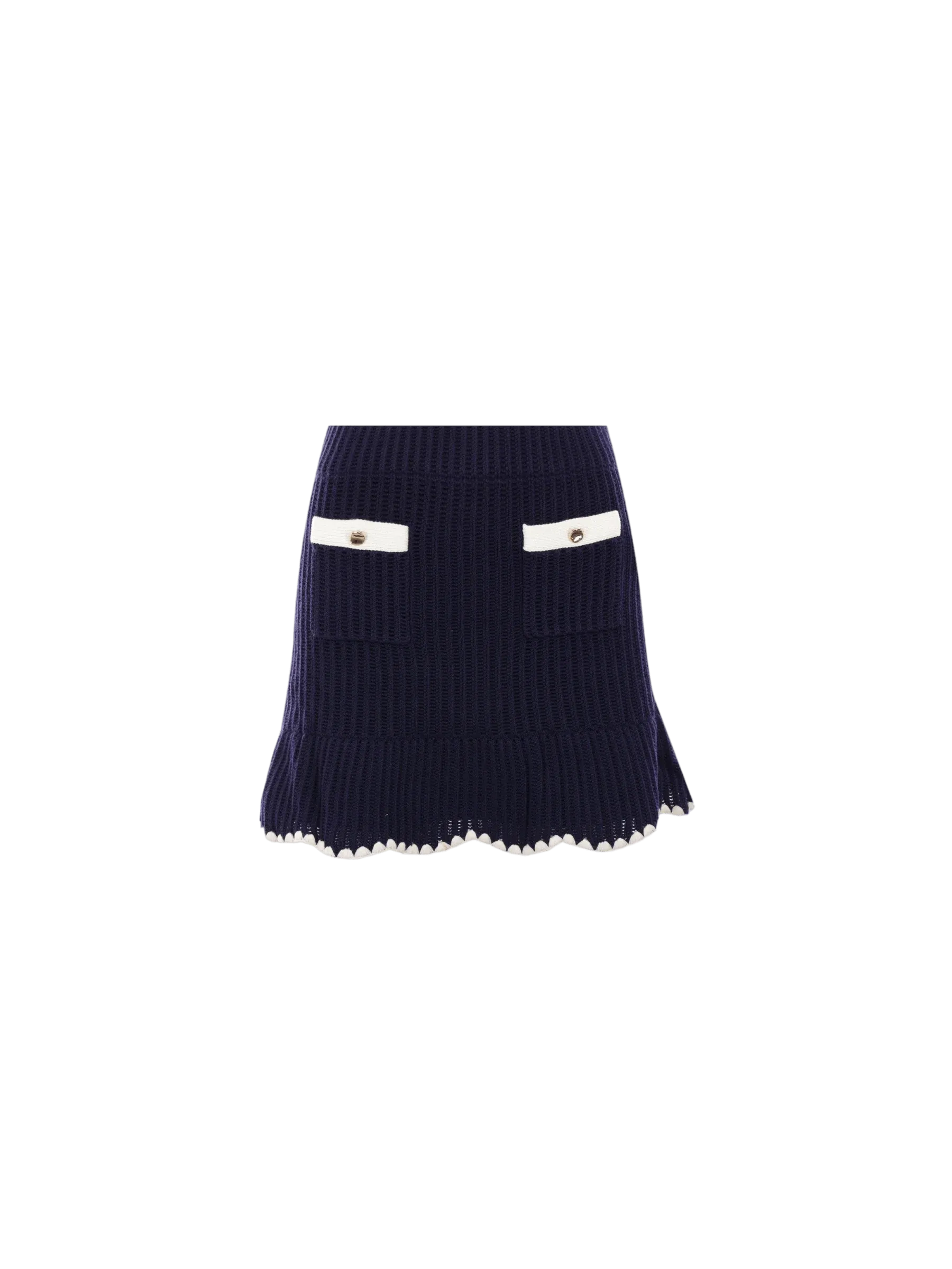 Crochet Miniskirt with Contrast Trim