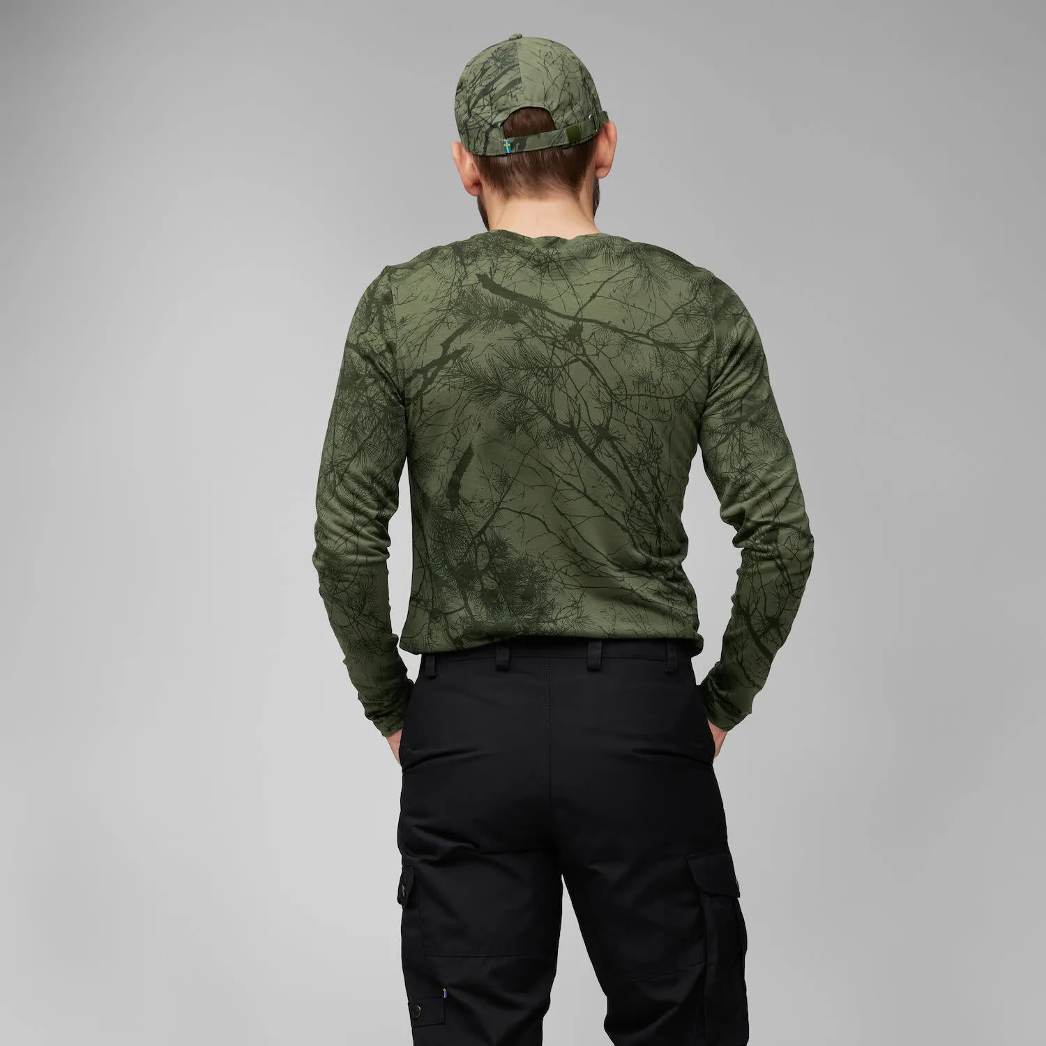 Fjällräven Men&#x27;s Värmland Wool Long Sleeve Orange Multi Camo | Buy Fjällräven Men&#x27;s Värmland Wool Long Sleeve Orange Multi Camo here | Outnorth