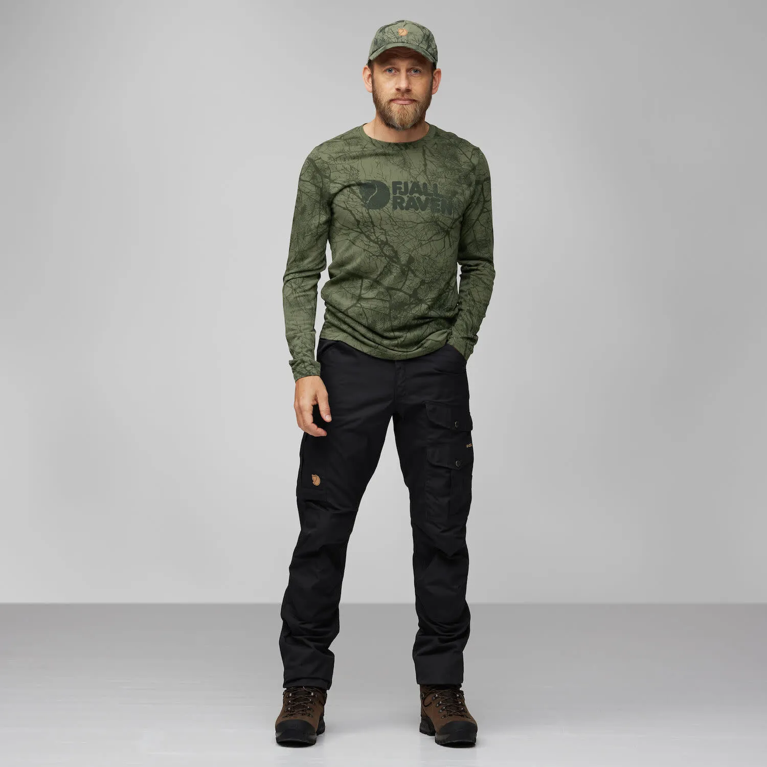 Fjällräven Men&#x27;s Värmland Wool Long Sleeve Orange Multi Camo | Buy Fjällräven Men&#x27;s Värmland Wool Long Sleeve Orange Multi Camo here | Outnorth