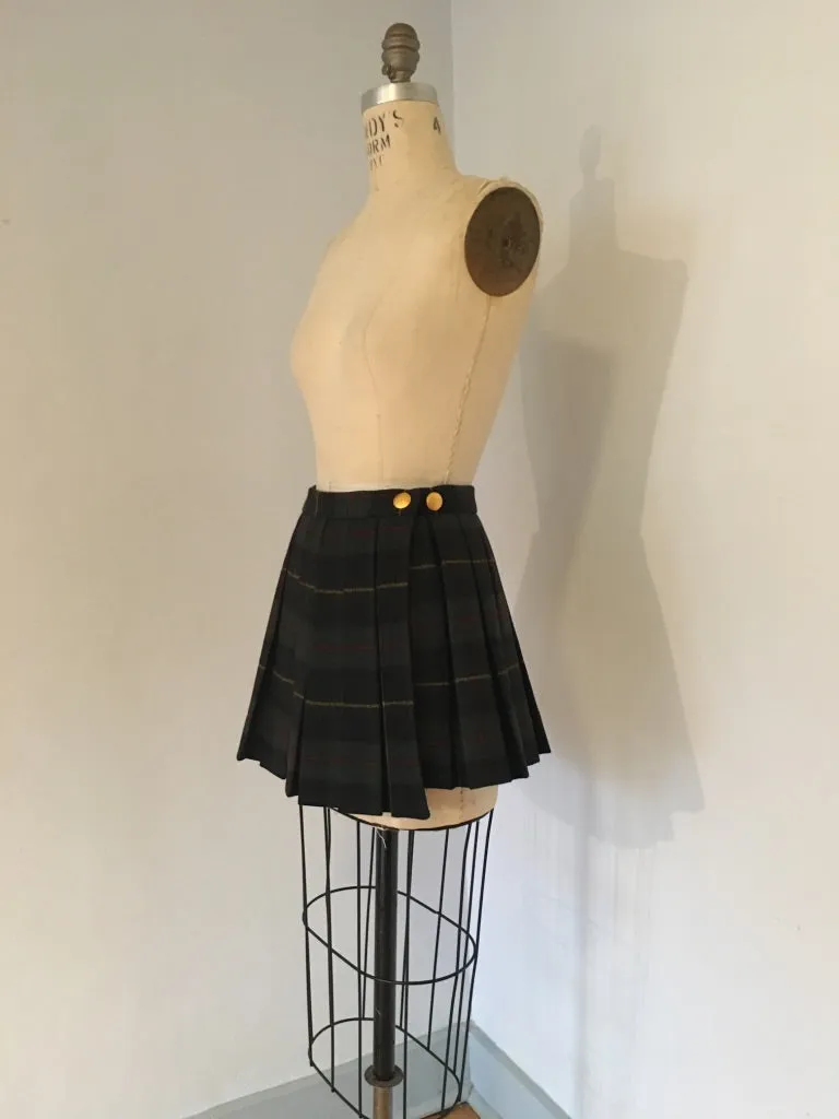 plaid boxpleat skirt belt // ARCHIVE