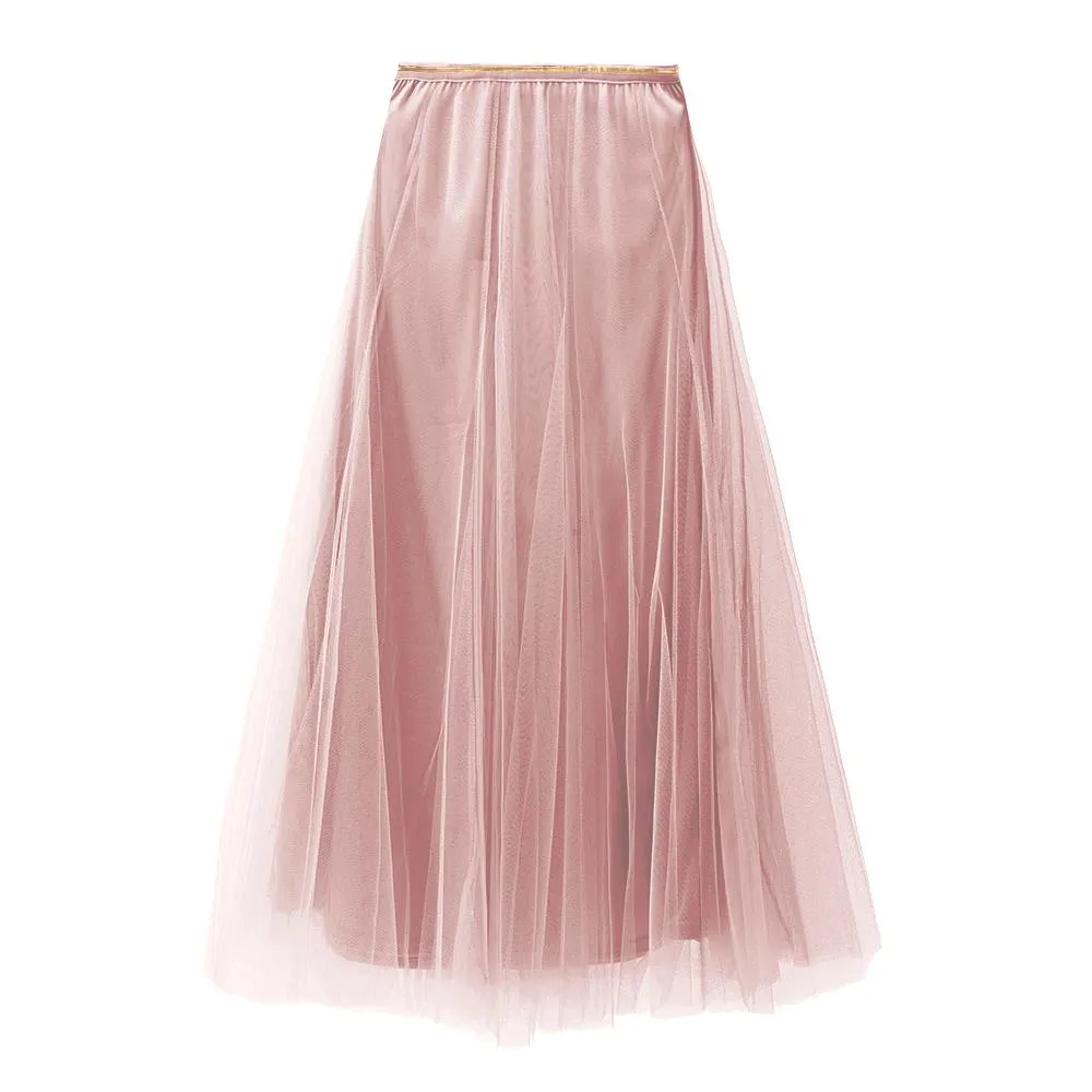 SERINNA Tulle Layer Skirt in Soft Pink