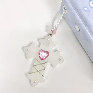 White Cross Resin Pendant