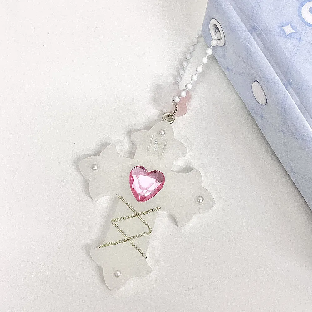 White Cross Resin Pendant