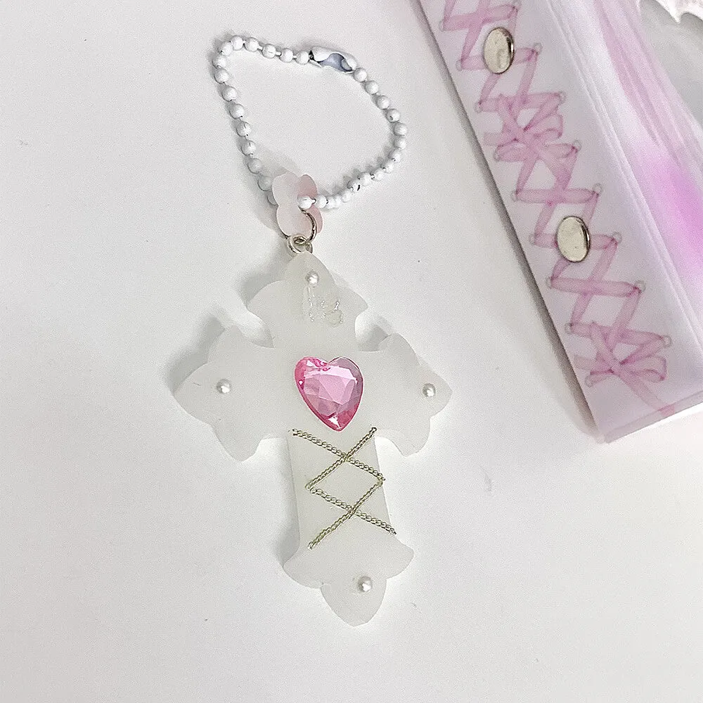 White Cross Resin Pendant